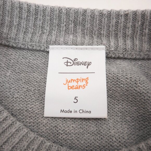 Disney Jumping Bean Little Boy sz 5 Mickey Mouse Knit Sweater Gray Cotton Blend - Picture 5 of 11